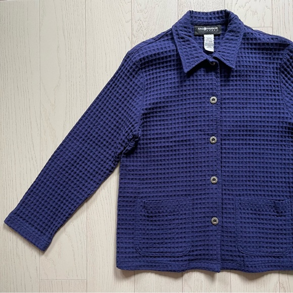 Vintage Sag Harbor Sports Waffle Knit Button Up Lightweight Sweater Cardigan - Picture 6 of 11